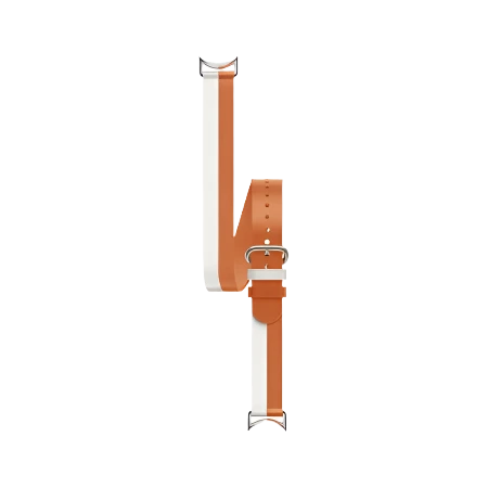 Watch Dual-tone Leather Strap White and Orange