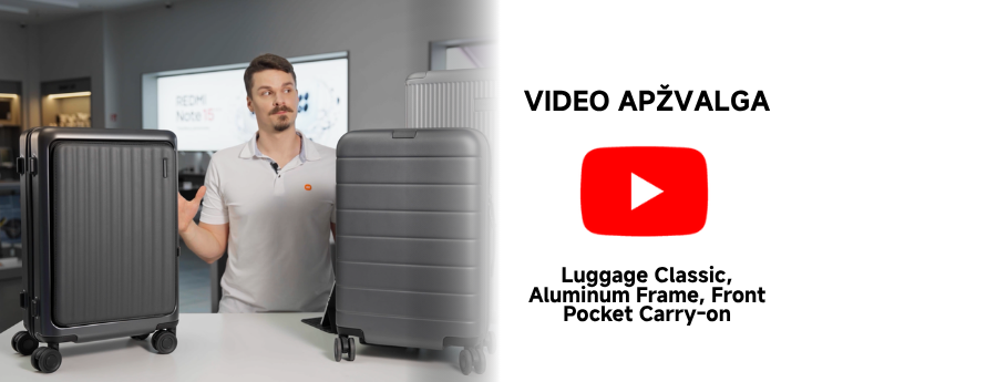 Kurį lagaminą rinktis: Luggage Classic, Aluminum Frame ar Front Pocket Carry-on?