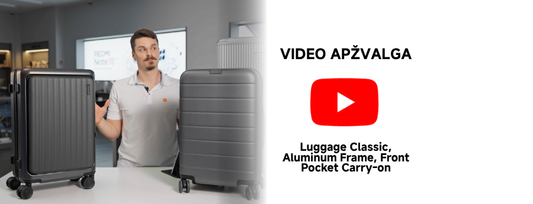 Kurį lagaminą rinktis: Luggage Classic, Aluminum Frame ar Front Pocket Carry-on?