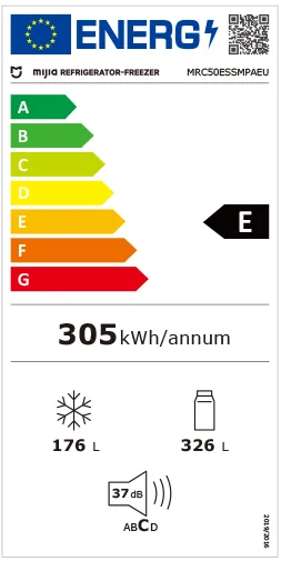 Spustelėkite, jei norite peržiūrėti energijos vartojimo efektyvumo etiketę