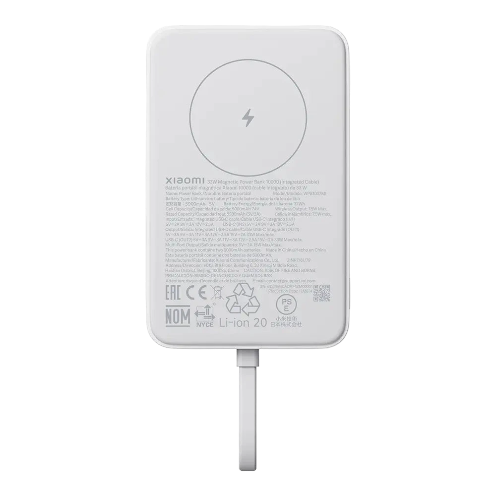 Xiaomi 33W Magnetic Power Bank 10000mAh (Integruotas kabelis)