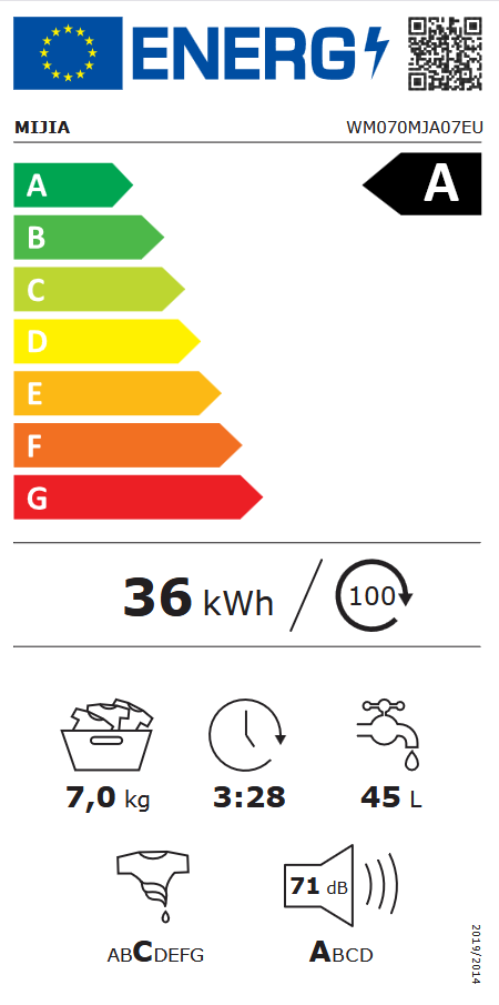 Spustelėkite, jei norite peržiūrėti energijos vartojimo efektyvumo etiketę